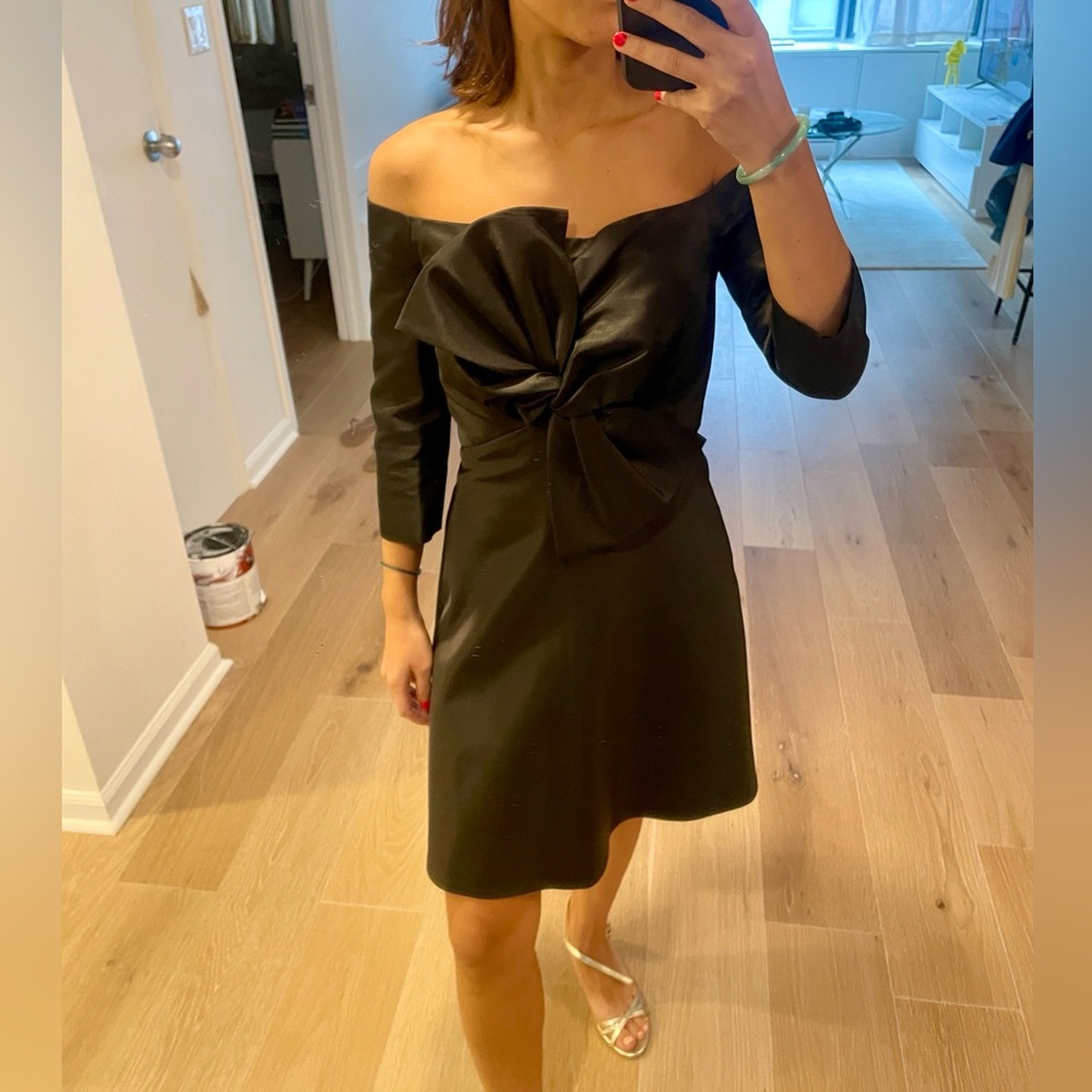 Carven Black Dress Bow Accent